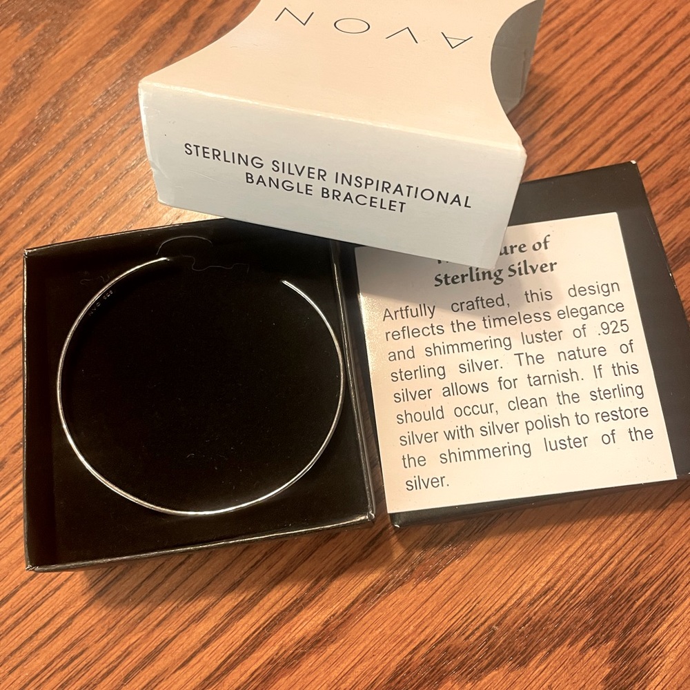 Avon Sterling Silver Inspirational Bangle Bracelet